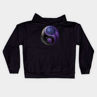 Yin Yang - Black & Purple Kids Hoodie